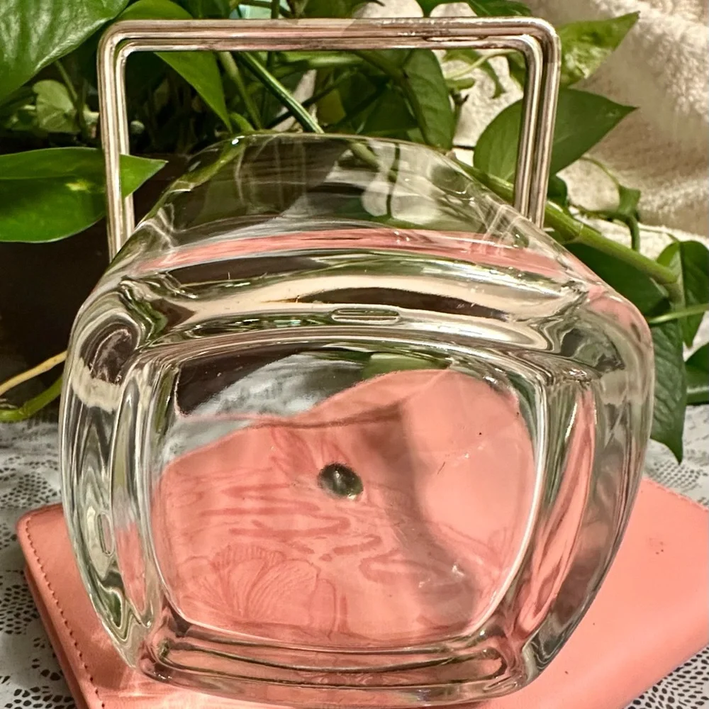 Strauss LUIGI BORMIOLI Hand Blown Italian Crystal With Silver Plated Handel MCM